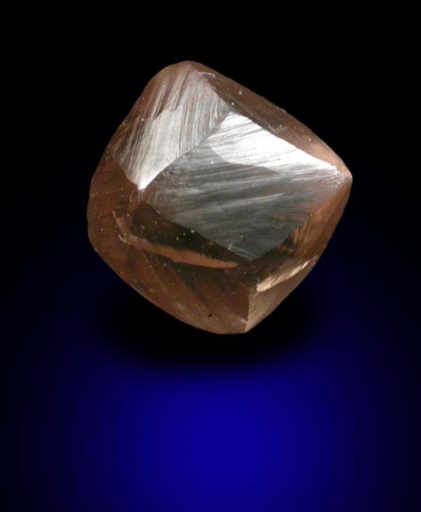 Diamond (1.32 carat pink-brown dodecahedral crystal) from Northern Cape Province, South Africa