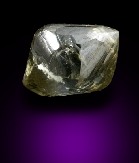 Diamond (1.50 carat yellow-gray octahedral crystal) from Northern Cape Province, South Africa