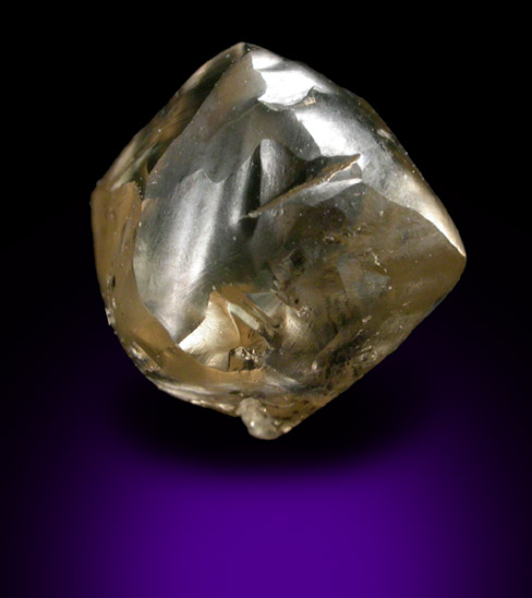 Diamond (2.36 carat pale brown dodecahedral crystal) from Northern Cape Province, South Africa
