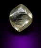 Diamond (0.95 carat pale yellow dodecahedral crystal) from Damtshaa Mine, near Orapa, Botswana