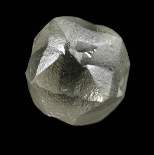 Diamond (0.93 carat gray complex crystal) from Baken Mine, Northern Cape Province, South Africa