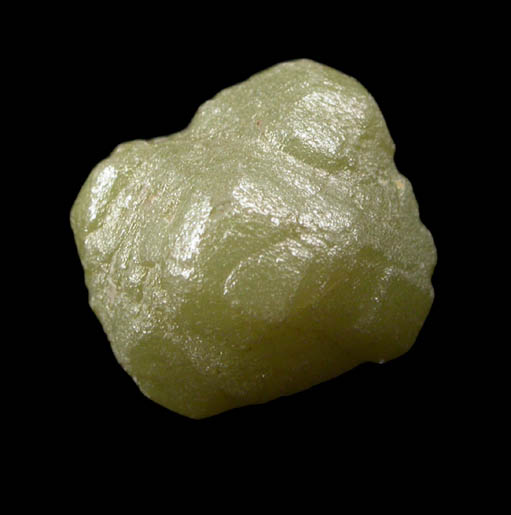 Diamond (5.33 carat greenish-gray cubo-octahedral crystal) from Mbuji-Mayi (Miba), 300 km east of Tshikapa, Democratic Republic of the Congo