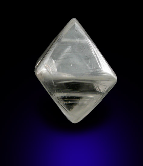 Diamond (0.84 carat pale-yellow octahedral crystal) from Mirny, Republic of Sakha, Siberia, Russia