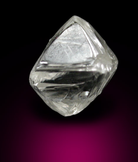 Diamond (0.79 carat pale-yellow octahedral crystal) from Mirny, Republic of Sakha, Siberia, Russia