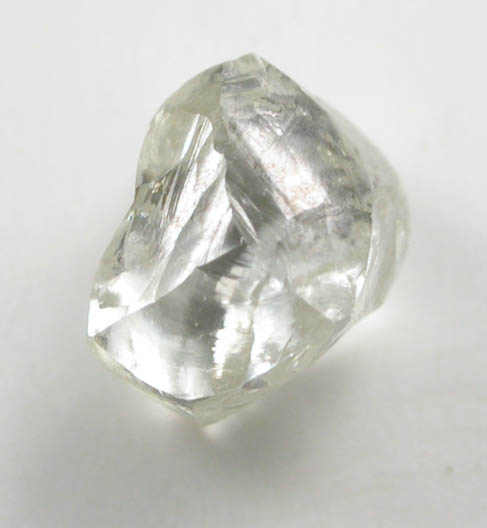 Diamond (1.13 carat pale yellow-green complex crystal) from Damtshaa Mine, near Orapa, Botswana