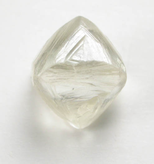 Diamond (1.17 carat pale yellow octahedral crystal) from Oranjemund District, southern coastal Namib Desert, Namibia
