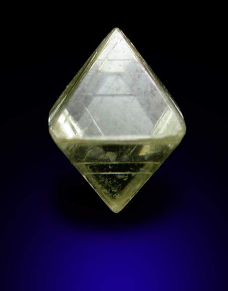 Diamond (0.43 carat yellow octahedral crystal) from Damtshaa Mine, near Orapa, Botswana