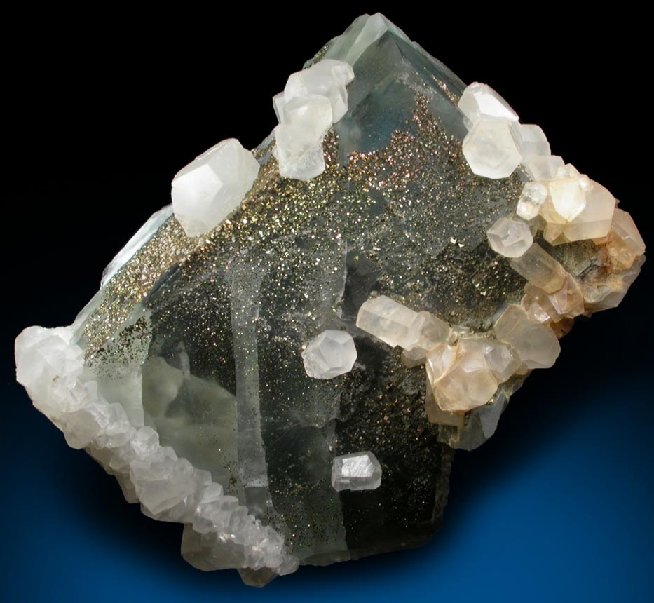 Fluorite with Calcite and Pyrite from (Wheal Mary Ann, Liskeard District), Cornwall, England