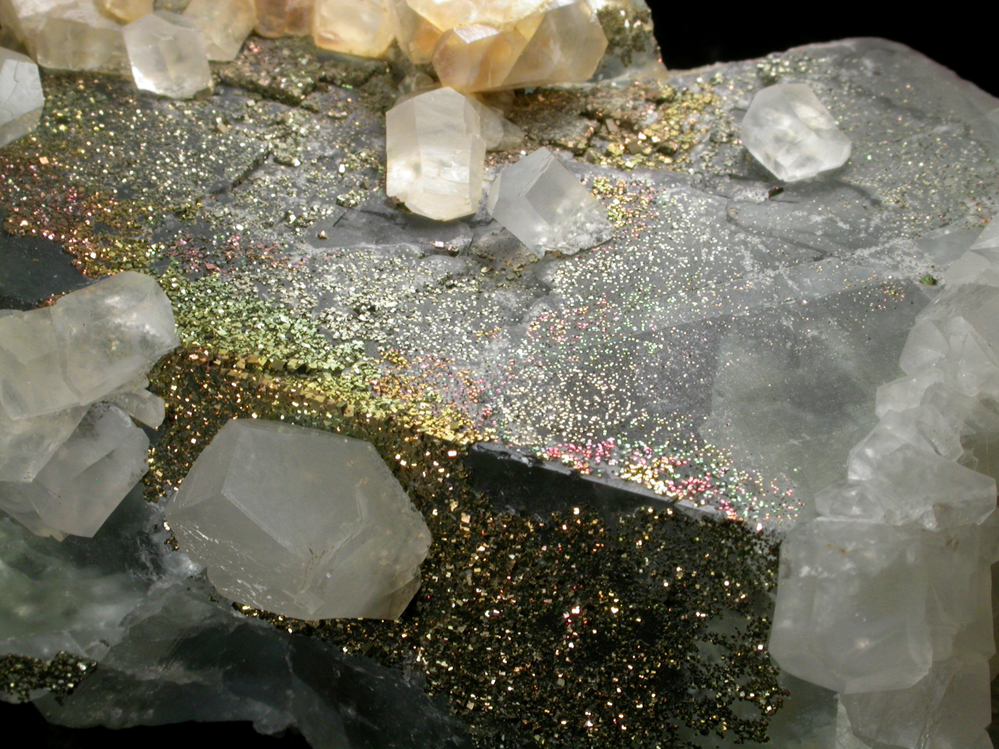 Fluorite with Calcite and Pyrite from (Wheal Mary Ann, Liskeard District), Cornwall, England