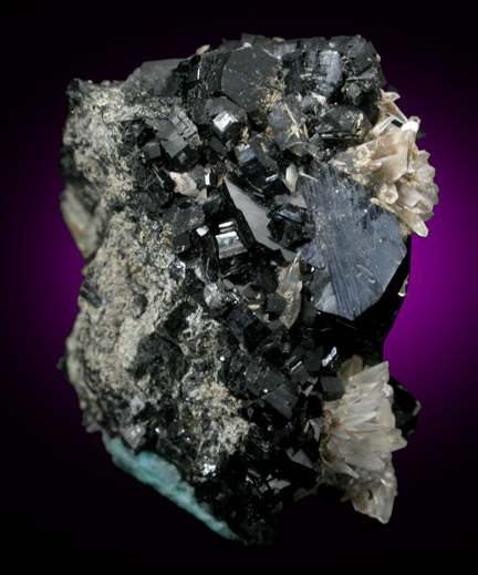 Babingtonite and Calcite from Cheapside Quarry, East Deerfield, Franklin County, Massachusetts