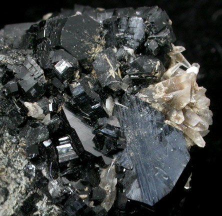 Babingtonite and Calcite from Cheapside Quarry, East Deerfield, Franklin County, Massachusetts