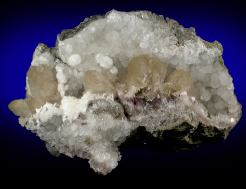 Analcime, Stilbite-Ca, Calcite from Upper New Street Quarry, Paterson, Passaic County, New Jersey