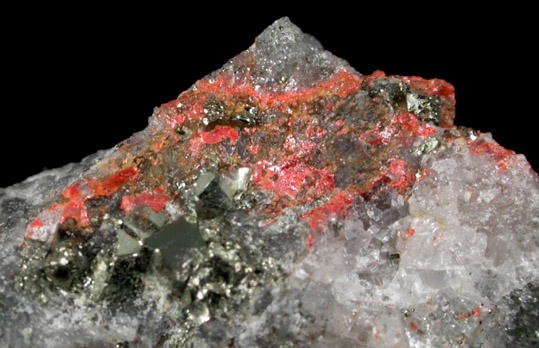 Realgar with Pyrite from Balmat, St. Lawrence County, New York