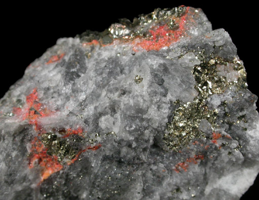 Realgar with Pyrite from Balmat, St. Lawrence County, New York