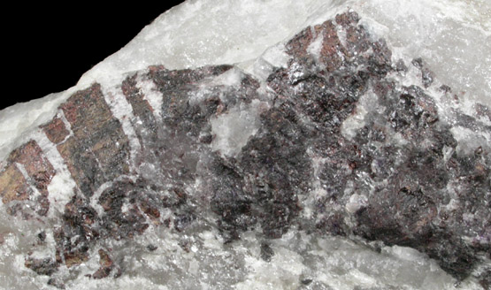Scheelite and Hbnerite in Quartz from Hamme Mine, Tungsten, 3.3 km northwest of Townsville, Vance County, North Carolina