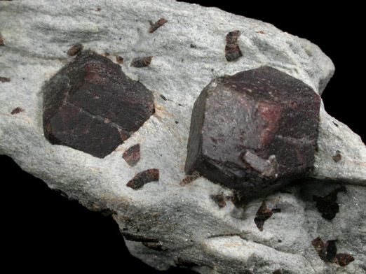 Almandine Garnet with Staurolite from Green's Farm, 750 m. ESE of Roxbury Falls, Roxbury, New Haven County, Connecticut