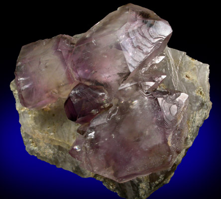 Quartz var. Amethyst on Smoky Quartz from Little Gem Mine, Upper Rader Creek, Jefferson County, Montana