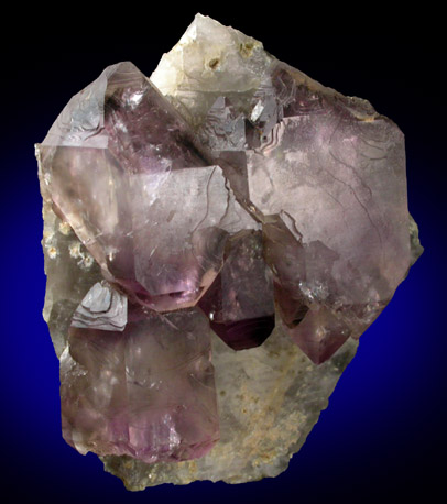 Quartz var. Amethyst on Smoky Quartz from Little Gem Mine, Upper Rader Creek, Jefferson County, Montana