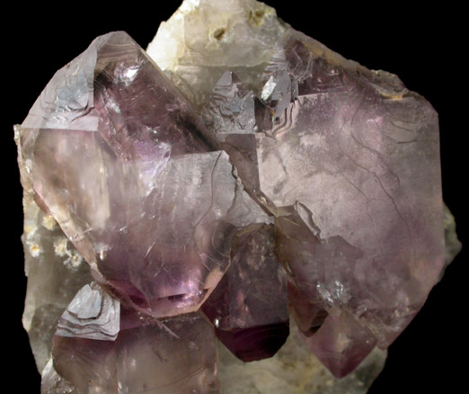 Quartz var. Amethyst on Smoky Quartz from Little Gem Mine, Upper Rader Creek, Jefferson County, Montana