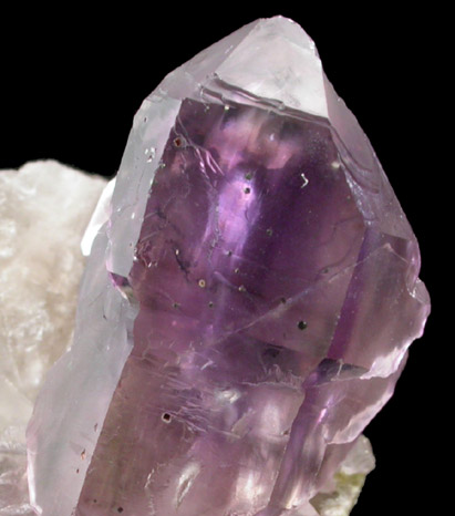 Quartz var. Amethyst with Pyrite inclusions on Smoky Quartz from Little Gem Mine, Upper Rader Creek, Jefferson County, Montana