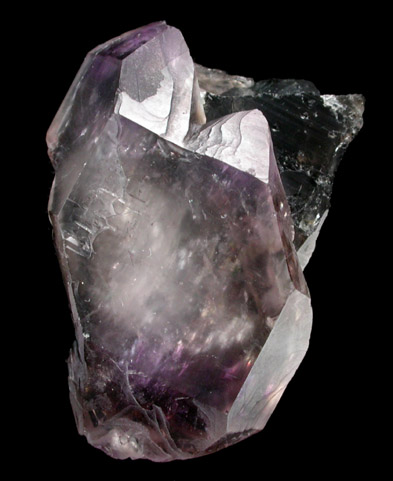 Quartz var. Amethyst on Smoky Quartz from Little Gem Mine, Upper Rader Creek, Jefferson County, Montana