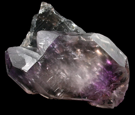 Quartz var. Amethyst on Smoky Quartz from Little Gem Mine, Upper Rader Creek, Jefferson County, Montana