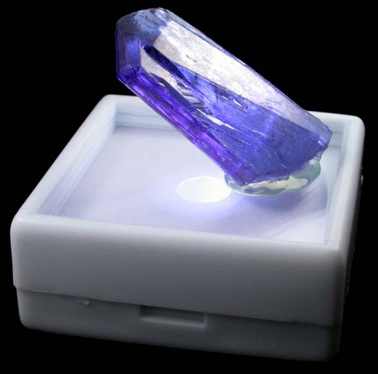 Tanzanite Crystal (Tanzanite = the blue gem variety of Zoisite) from Karo Mine, Merelani Hills, western slope of Lelatama Mountains, Arusha Region, Tanzania (Type Locality for Tanzanite)