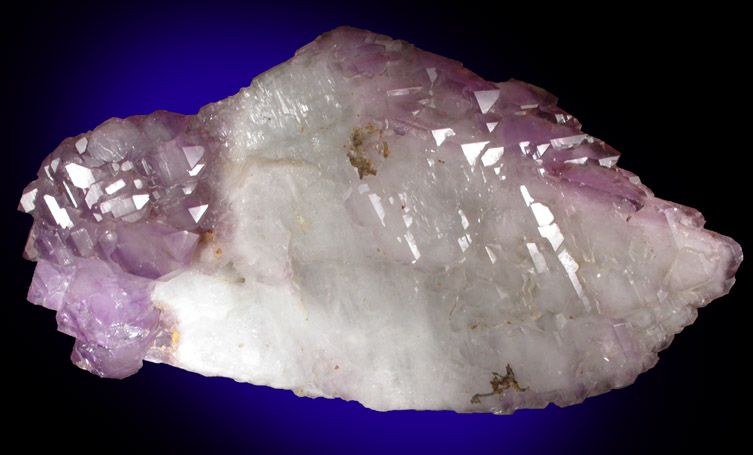 Quartz var. Amethyst on Milky Quartz from Ambilobe, Antsiranana Province, Madagascar