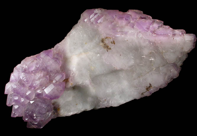 Quartz var. Amethyst on Milky Quartz from Ambilobe, Antsiranana Province, Madagascar