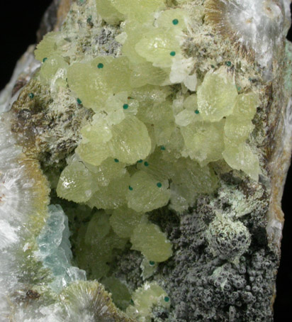 Smithsonite with Hemimorphite and Malachite from 79 Mine, Banner District, near Hayden, Gila County, Arizona