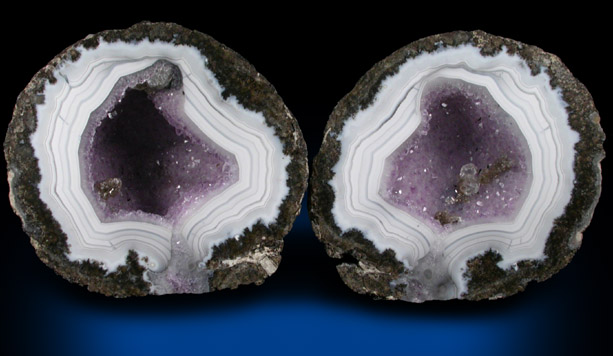 Quartz var. Amethyst Geode with Calcite from Carrillo Ranch, Chihuahua, Mexico