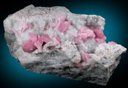 Rhodochrosite on Quartz from Silverton District, San Juan County, Colorado