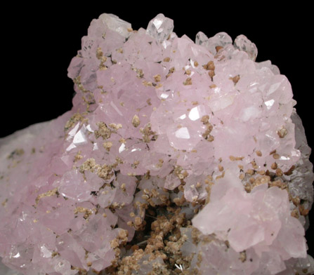 Quartz var. Rose Quartz Crystals with Eosphorite from Lavra da Ilha, Taquaral, Jequitinhonha River, Minas Gerais, Brazil