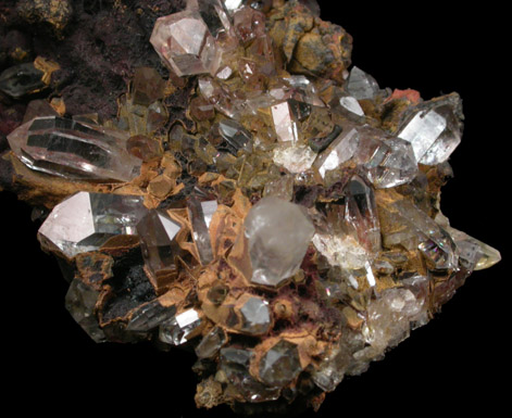 Quartz with Goethite from Ellenville Zinc Co. Mine, Ulster County, New York
