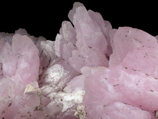 Quartz var. Rose Quartz Crystals with Eosphorite from Lavra da Ilha, Taquaral, Jequitinhonha River, Minas Gerais, Brazil