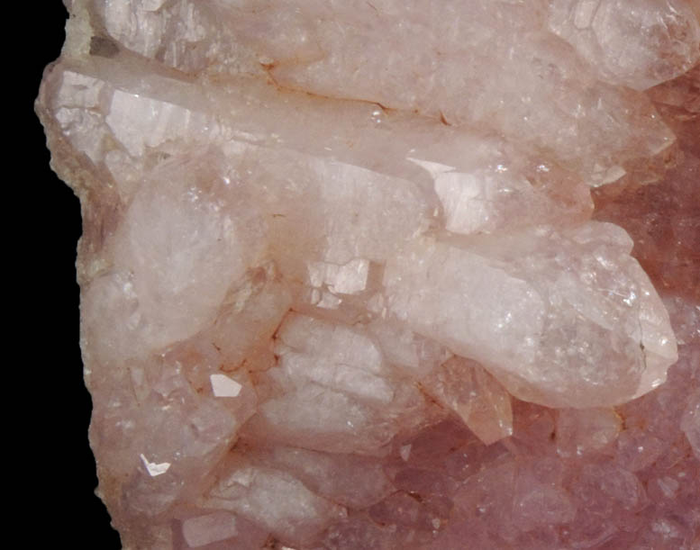 Quartz var. Rose Quartz Crystals from Alto da Pitorra, Laranjeiras, Galilia, Minas Gerais, Brazil