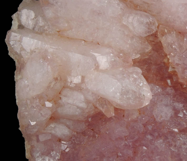 Quartz var. Rose Quartz Crystals from Alto da Pitorra, Laranjeiras, Galilia, Minas Gerais, Brazil