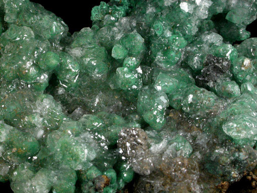 Calcite on Malachite from Concepcin del Oro, Zacatecas, Mexico