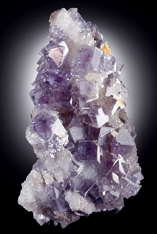 Fluorite on Quartz from Berbes Mine, near Ribadesella, Oviedo, Spain