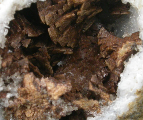 Quartz var. Keokuk Geode with Calcite from Williams Creek, Schuyler County, Illinois