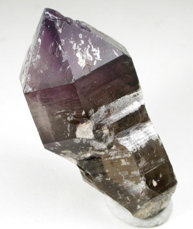 Quartz var. Amethyst-Smoky (scepter-shaped formation) from Ossipee Gulch (Raccoon Gulch), Folsom Brook, Center Ossipee, Carroll County, New Hampshire