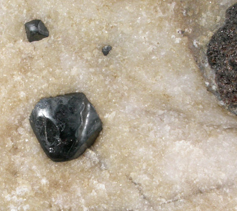 Franklinite in Calcite from Sterling Mine, Ogdensburg, Sterling Hill, Sussex County, New Jersey (Type Locality for Franklinite)