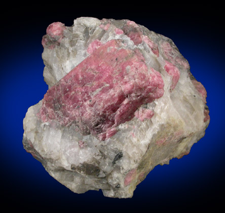 Rhodonite in Calcite from Franklin District, Sussex County, New Jersey