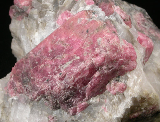 Rhodonite in Calcite from Franklin District, Sussex County, New Jersey