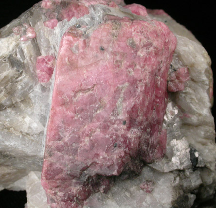 Rhodonite in Calcite from Franklin District, Sussex County, New Jersey