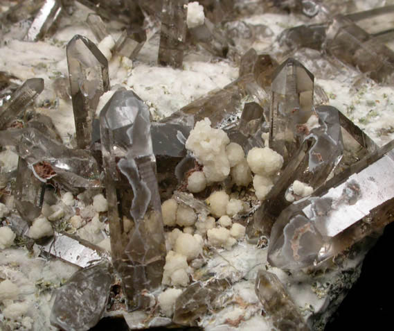 Quartz var. Smoky with Fluorite from Sierra Blanca, White Mountain Wilderness, Lincoln County, New Mexico