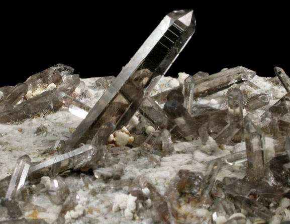 Quartz var. Smoky with Fluorite from Sierra Blanca, White Mountain Wilderness, Lincoln County, New Mexico