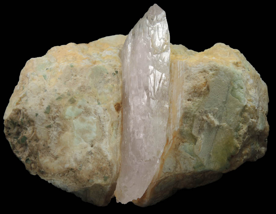 Spodumene var. Kunzite in Albite from Nuristan Province, Afghanistan