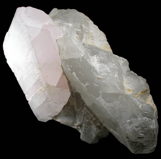 Spodumene var. Kunzite on Quartz from Nuristan Province, Afghanistan