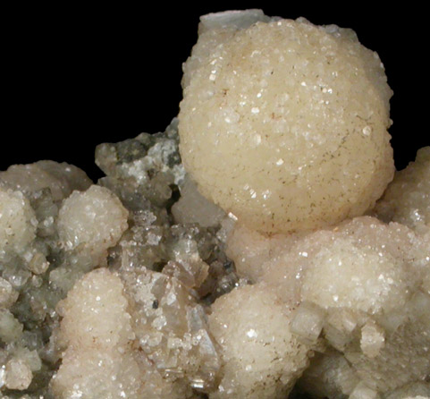 Stilbite-Ca with Heulandite-Ca and Calcite from Braen's Quarry, Haledon, Passaic County, New Jersey